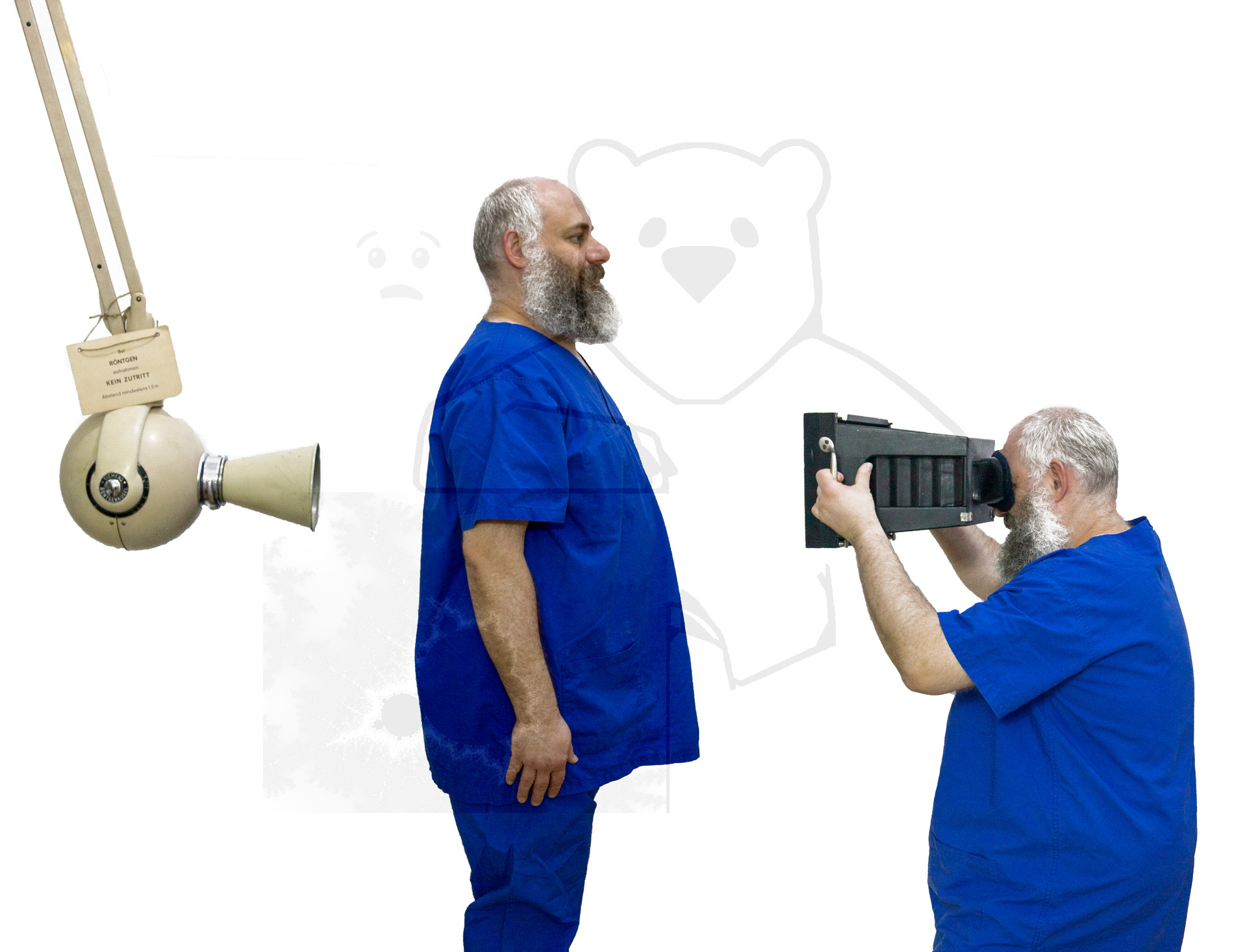 Röntgenschirm um 1905, Nachgestellte Anwendung