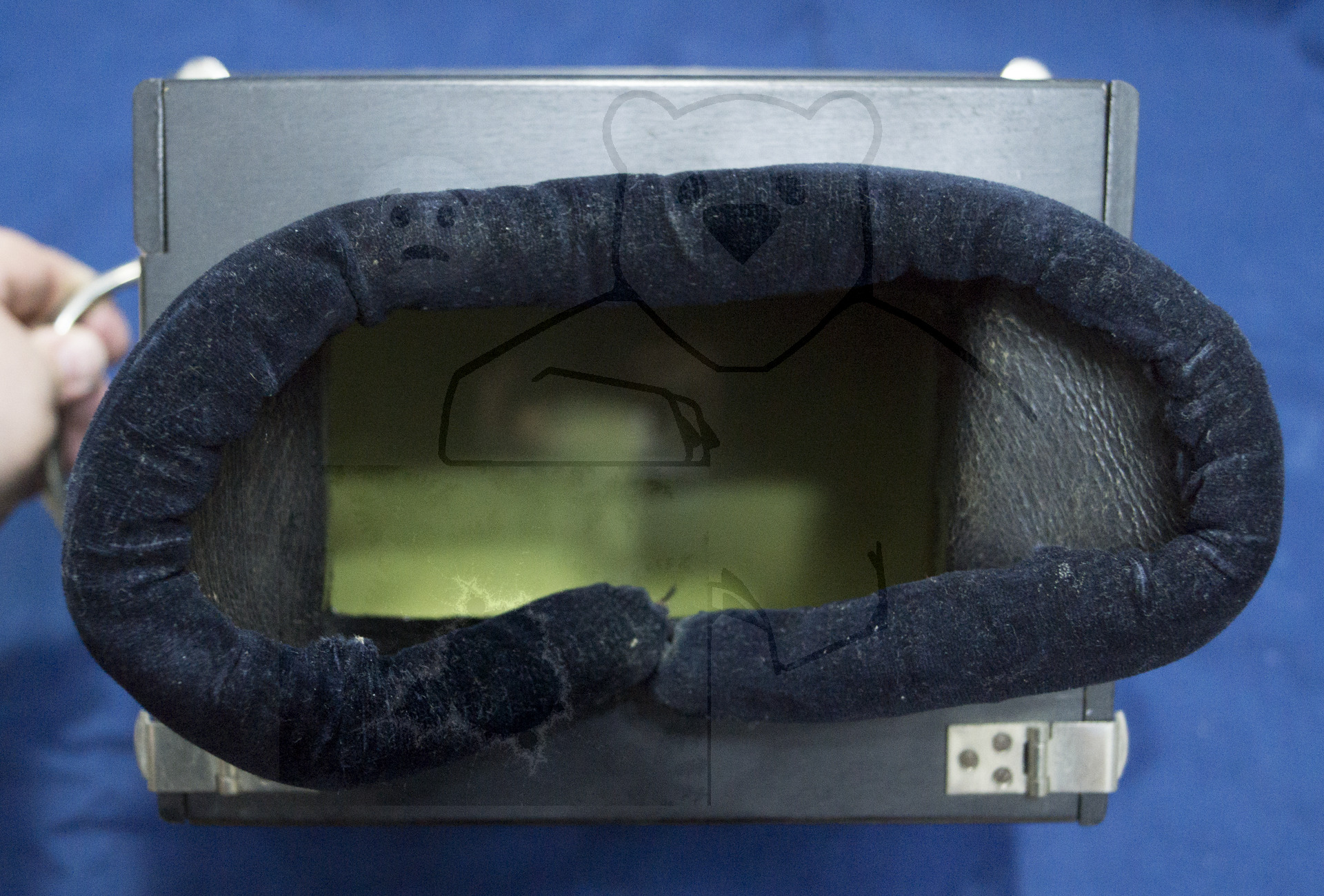 Röntgenschirm um 1905, Blick auf den Leuchtschirm