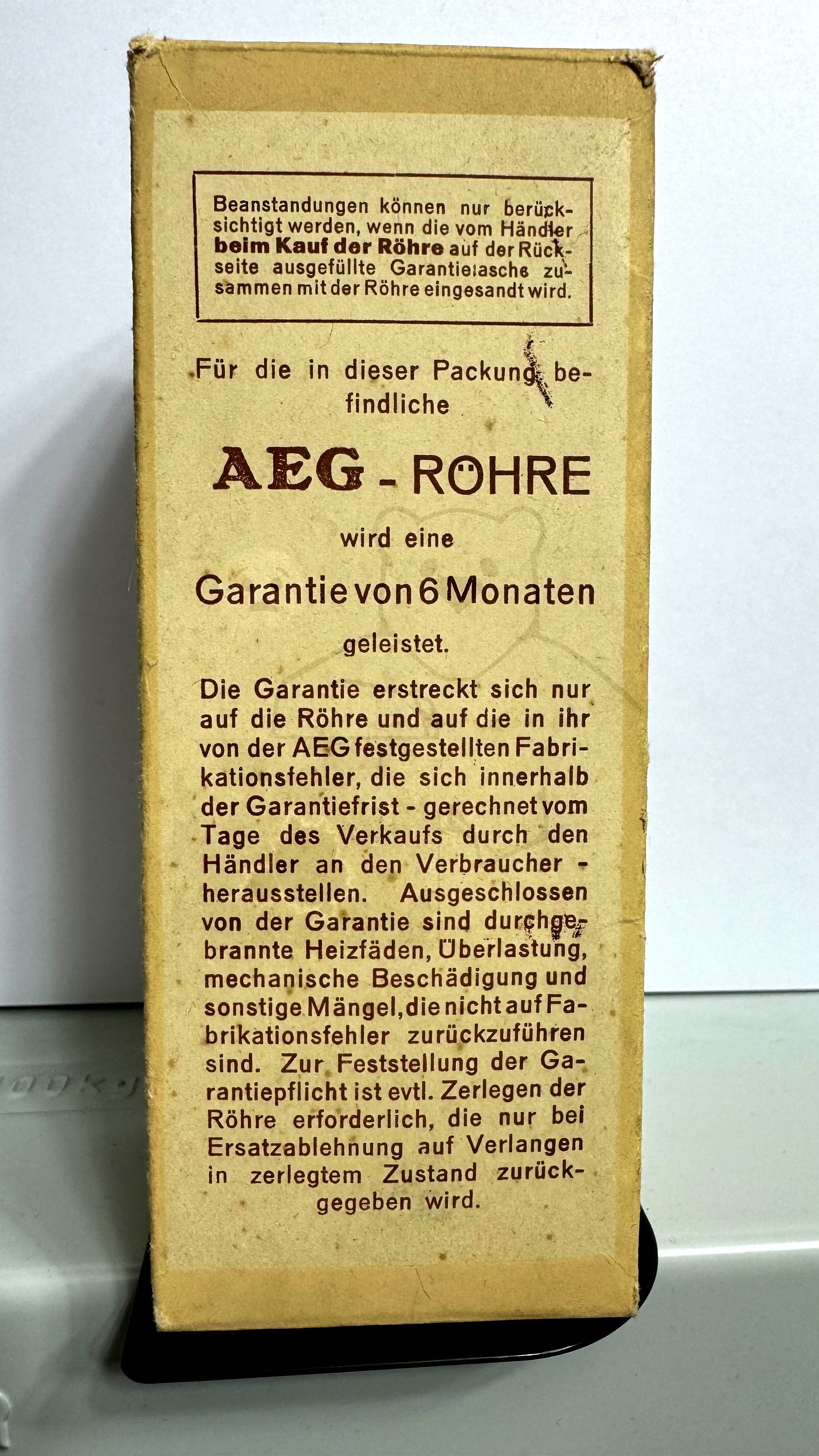 Röhre AV1031 #6799 Verpackung Bild 3