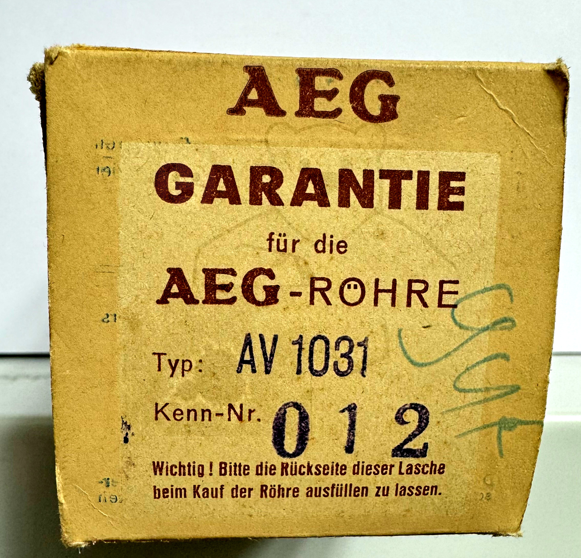 Röhre AV1031 #6799 Verpackung Bild 4