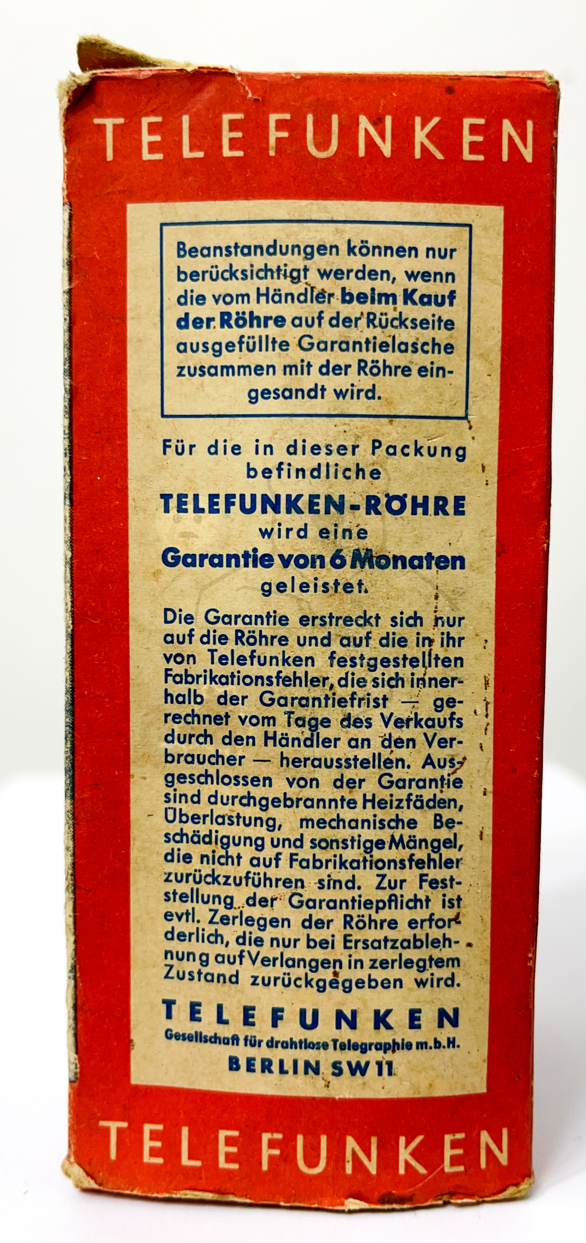 Röhre EH1 #8400 Verpackung Bild 3