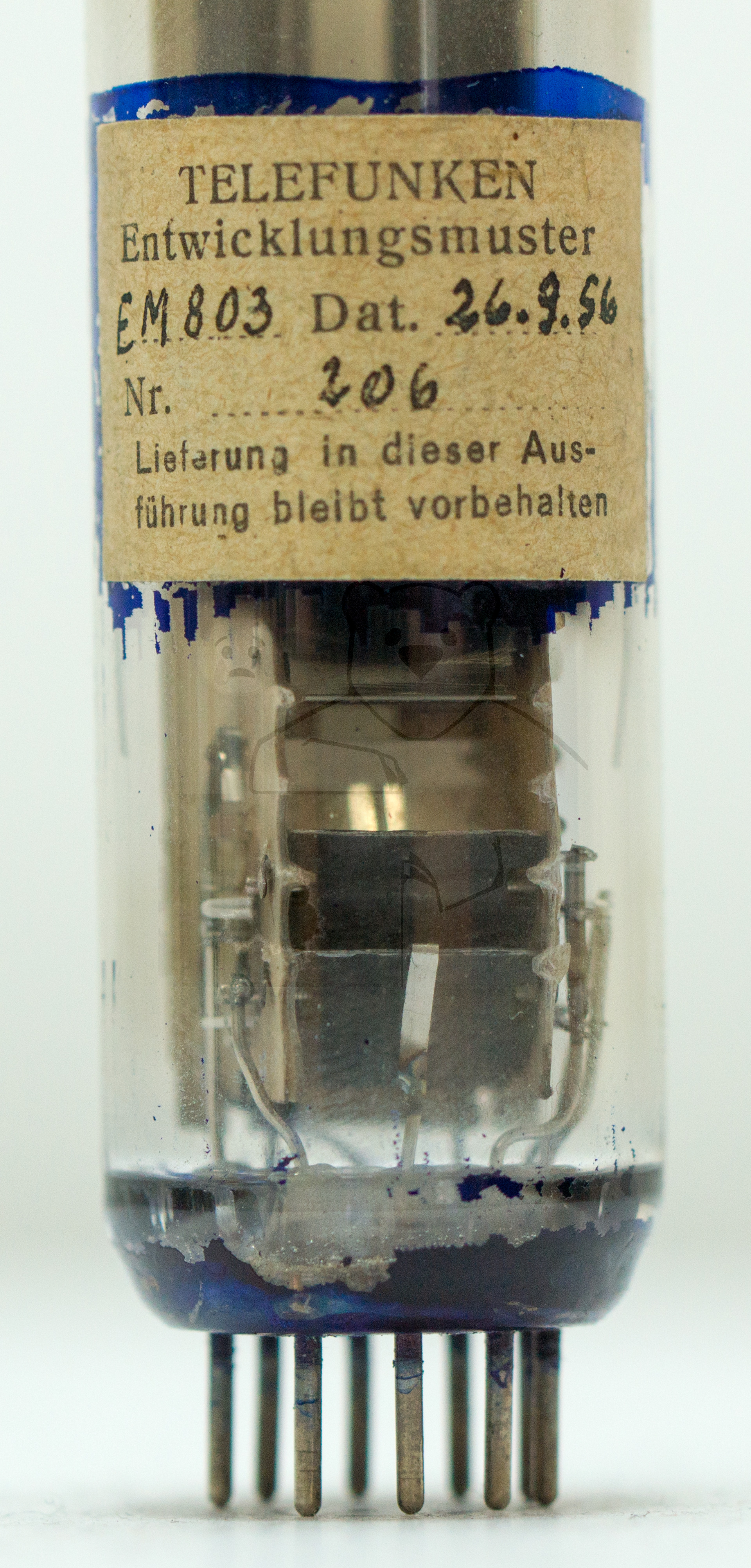 Röhre EM803 Entwicklungsmuster vom 26-09-1956 #7774 Bild 08