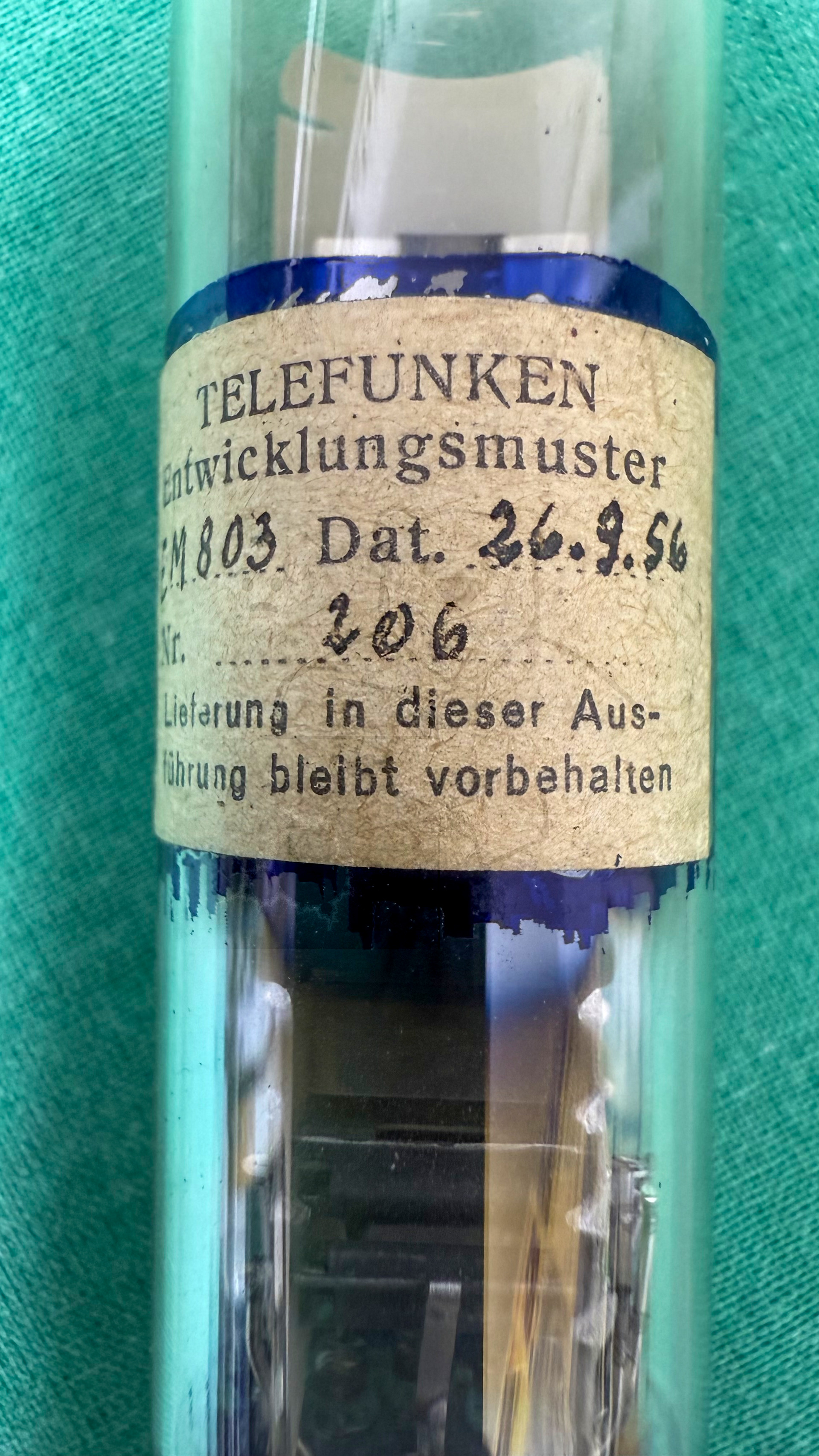 Röhre EM803 Entwicklungsmuster vom 26-09-1956 #7774 Bild 23