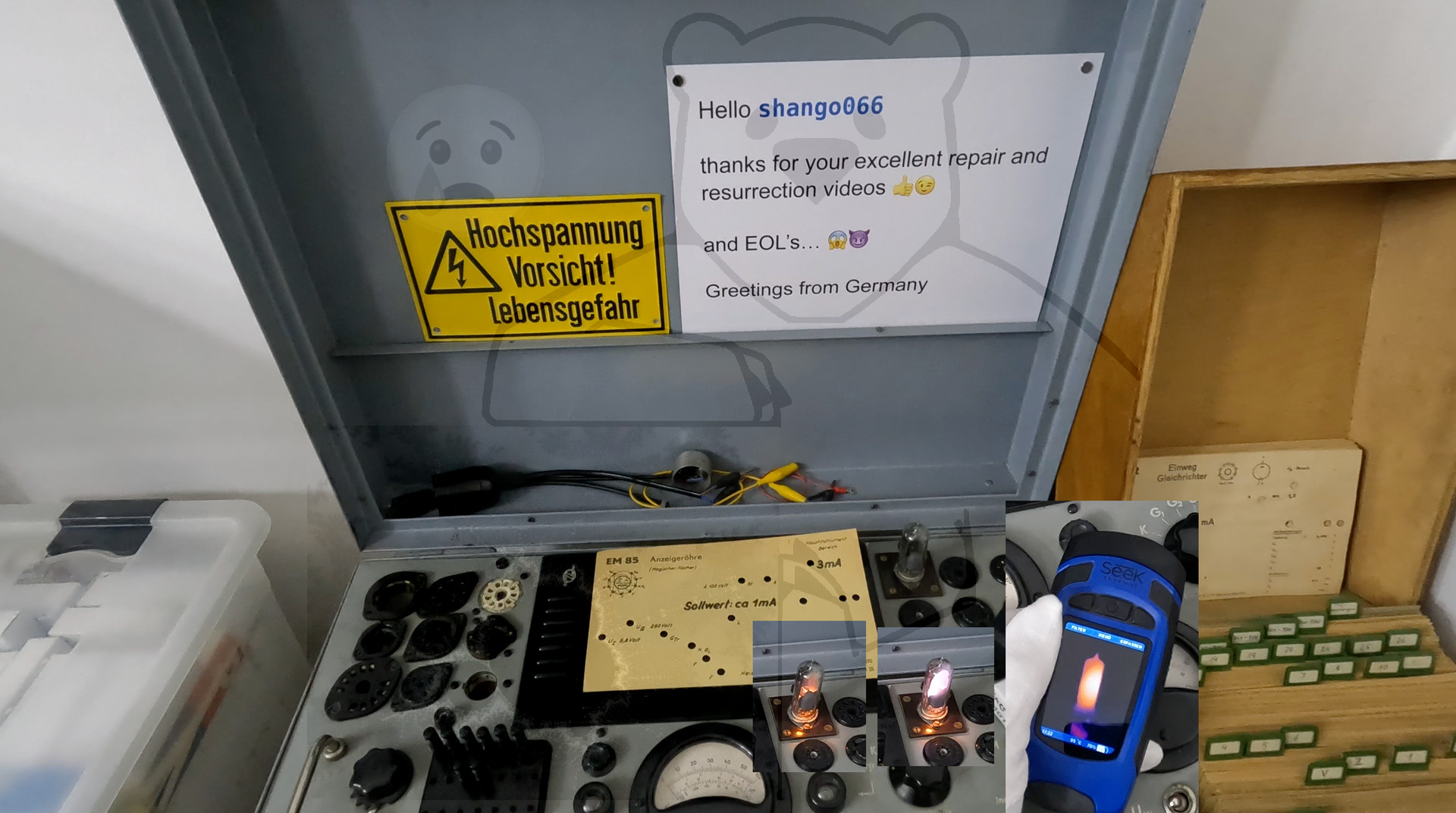 Röhre EM85 Lorenz End of the line - Ua=500 V Ul=500 V Uf=20 V