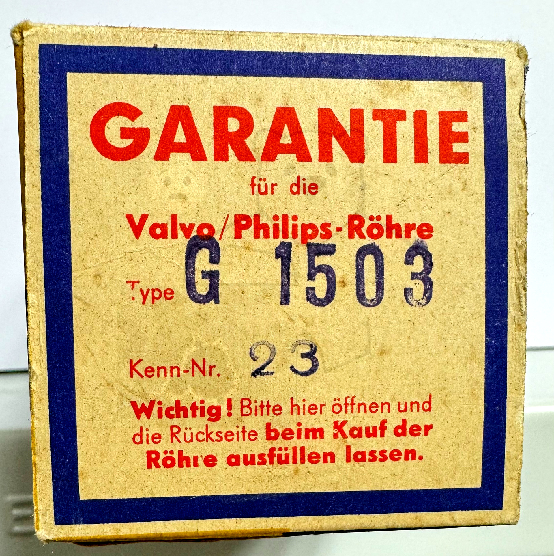 Röhre G1503 #6467 Verpackung Bild 3