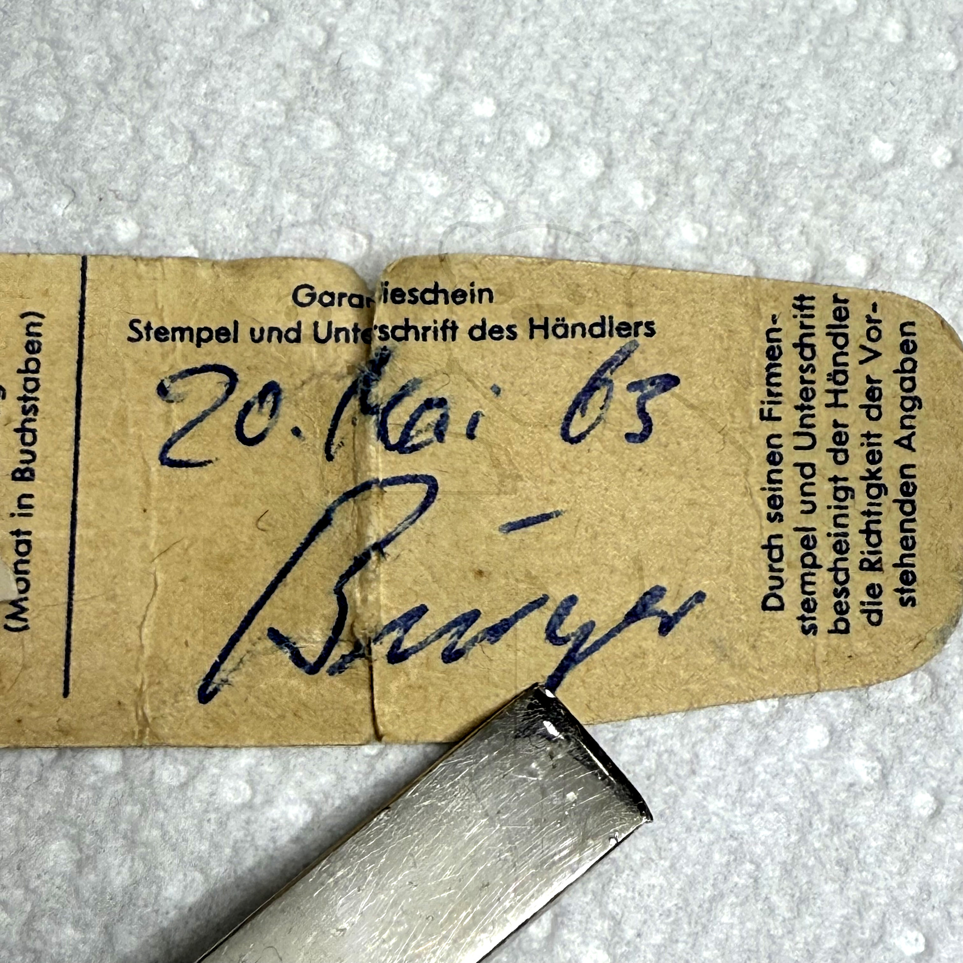 Röhre PCF80 #6784 Bild 4 - Ausgefüllte Garantielasche