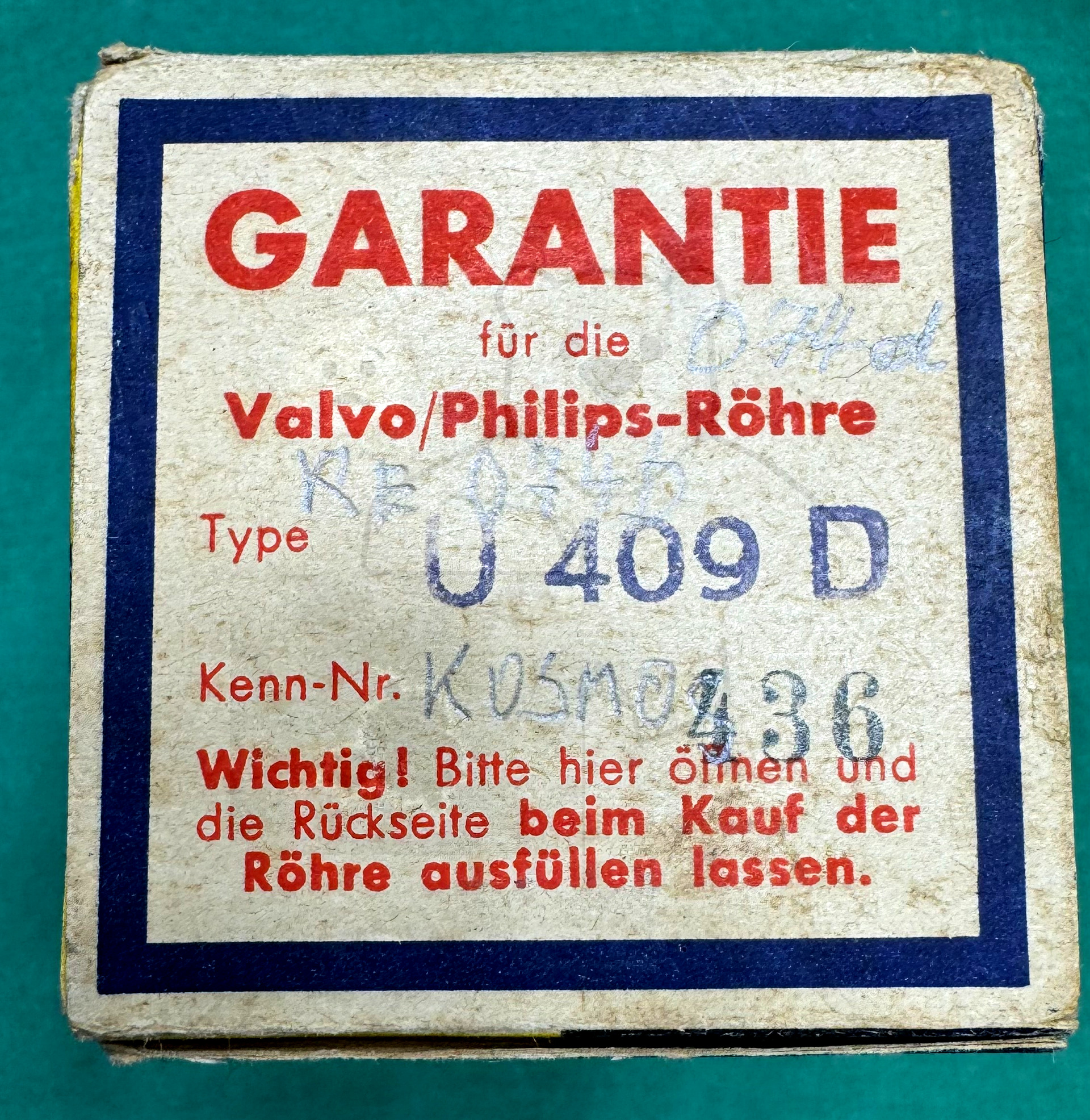 Röhre U409D #3512 Verpackung Bild 4